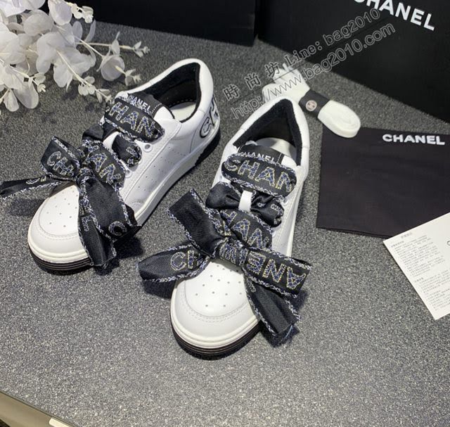 Chanel女鞋 香奈兒2020早春新款糖果色休閒小白鞋  naq1135